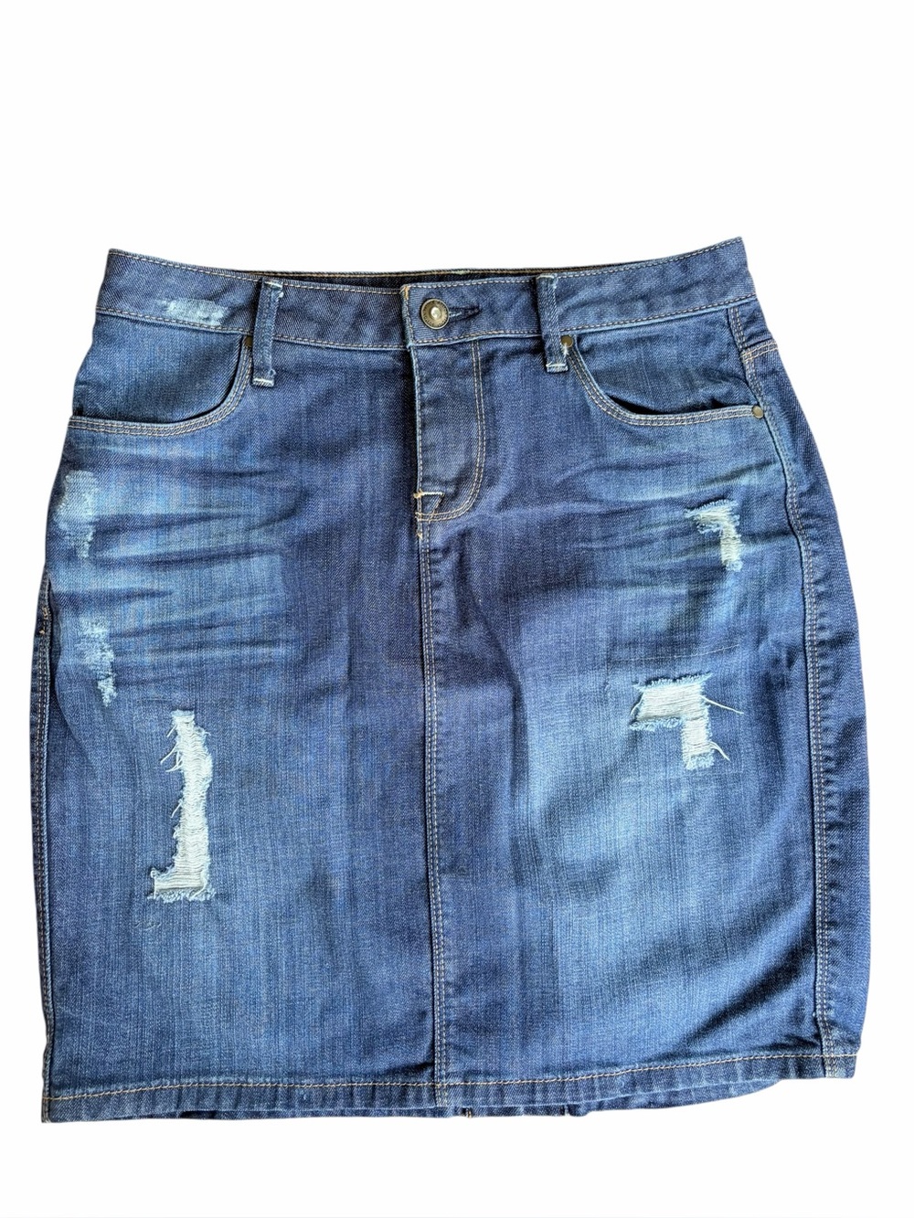 Boston Proper Casual Week-End Denim Skirt Midi